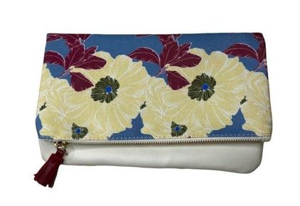 Rachel Pally Reversible Floral Bloom Clutch Bag NWOT Vegan Leather