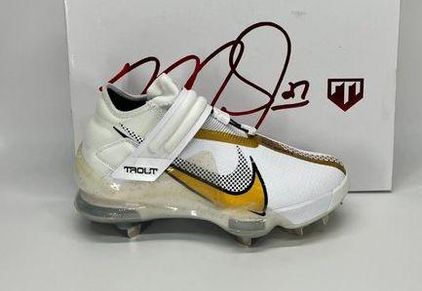 Nike Force Zoom Trout 6 Men's Baseball Cleat In White/metallic Gold