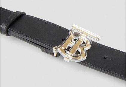 Shop Burberry Monogram TB Buckle Plaid Belt