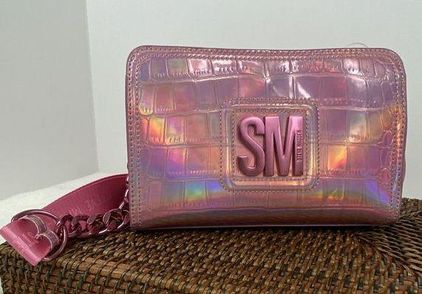 Steve Madden Blima Pink Iridescent Adjustable Chain Crossbody Handbag LOGO  Purse - $67 New With Tags - From Misty