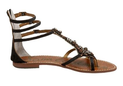 Brown Greek Sandals Flats Studs Gladiator Sandals|FSJshoes