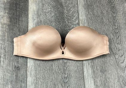 Victoria's Secret 32AA VS Tan Strapless Bombshell Bra Size 32 AA