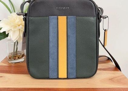 Coach Outlet Hudson Crossbody 21 With Varsity Stripe in Black for