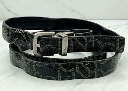 Logoed buckle eco leather belt