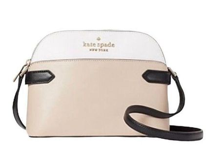 Kate Spade Staci Colorblock Saffiano Shoulder Flap Warm Beige