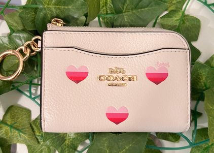 Coach Outlet Tech Wallet In Signature Canvas With Stripe Heart Print