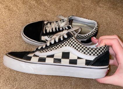 Old skool chex vans clearance multi