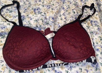 PINK - Victoria's Secret VS PINK Cheetah Print Bra Size 32C Red Size M -  $15 - From alana