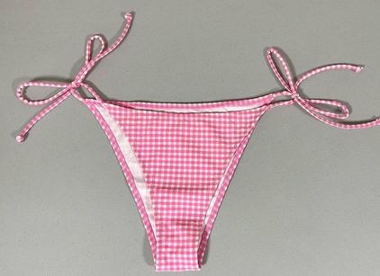 Victoria's Secret Pink White Gingham Plaid String Bikini Bathing