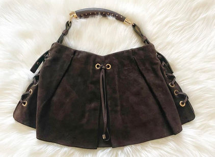 Saint Laurent Yves YSL Mombasa Horn Handbag Brown - $1002