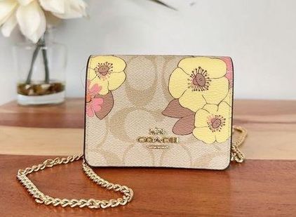 Coach Tech Wallet in Signature Canvas with Floral Cluster Print