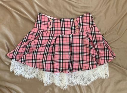 Hot topic pink plaid clearance skirt