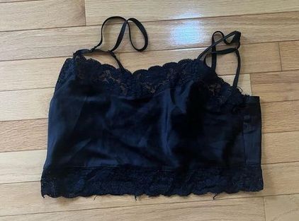 Brandy Melville - Black button lace tank on Designer Wardrobe