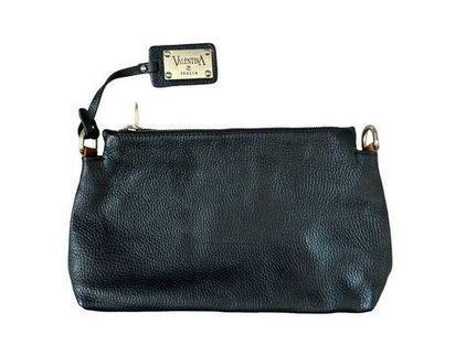 VALENTINA Black Pebble Leather Clutch Bag 28 From Patricia