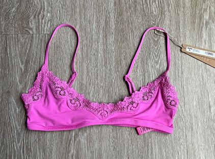 SKIMS FitsEverybody Lace Scoop Bralette In Neon Orchid - $43 New