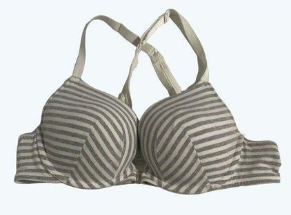 Boost Plunge Bra, Description: Gray and black boost plunge bra from Cacique,  size 42B.