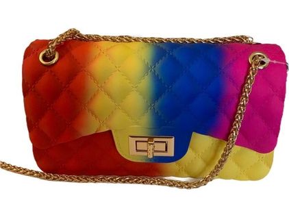 Rainbow Jelly Quilted Crossbody Bag with Chain Shoulder Strap - Big  Sisters/Sisterhood | Women's Clothing Store in Chesterfield, MO
