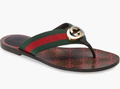 Gucci Gg Thong Web Sandals