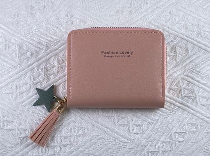 Small Leather Wallet for Women Girls Credit Card Holder Purse Pink