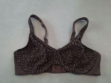 Olga 35519 Sheer Leaves Lace Minimizer Bra Underwire Brown Lace