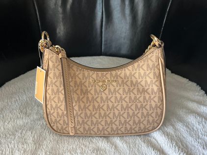 Michael Kors Jet Set Charm Small Logo Pochette Tan - $160 (19