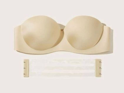 SheIn Strapless Underwire bra w Clear Back Strap Tan Size M - $7