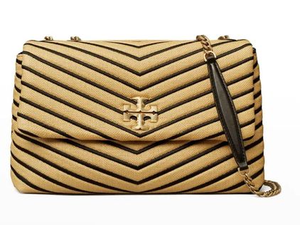 Tory Burch Kira Chevron Straw Convertible Shoulder Bag