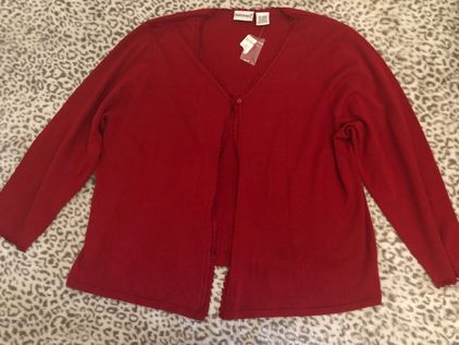 Fashion Bug NWT Plus Size Red Cardigan Sweater 22/24 - $20 (47% Off Retail)  New With Tags - From J