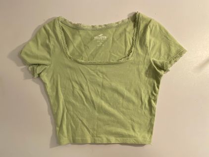 Hollister Lace Trim V-Neck Baby Tee