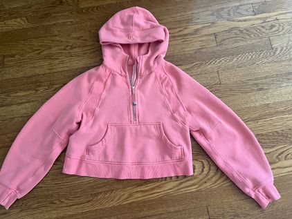 Scuba Oversized 1/2 Zip Hoodie, Raspberry Cream