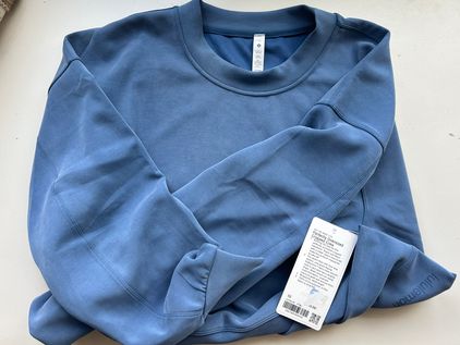 Lululemon Softstreme Perfectly Oversized Cropped Crew Sheer Blue