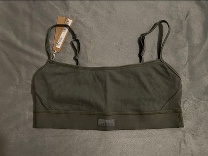 SKIMS Cotton Rib Scoop Bralette Green Size M - $30 (16% Off