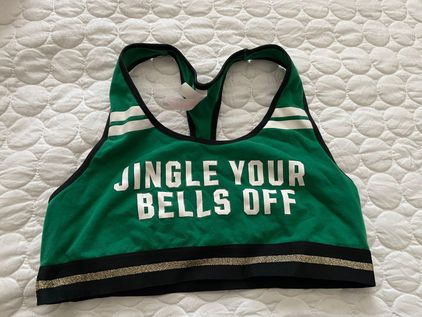 PINK - Victoria's Secret Christmas Sports Bra Green Size L - $11 - From  Brittany