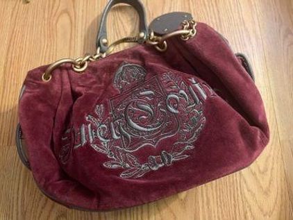 Juicy Couture Genuine Leather Duffel Bag Purse Its Perfect Condition Dark  Purple - clothing & accessories - by owner -...
