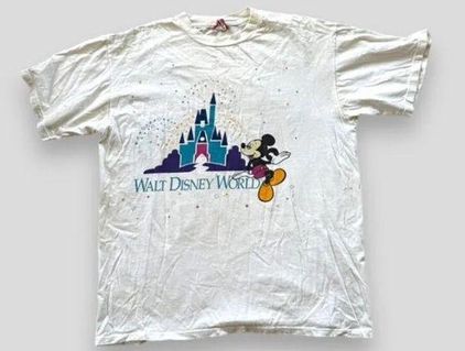 Disney Vintage Mickey Mouse Walt World T-Shirt Adult L 90s Single