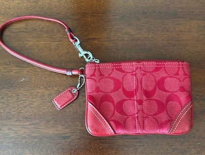 Coach, Bags, Vintage Coach Classic Coach Wallet Red Coach Keychain Bag