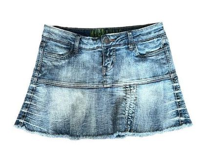  Blue Denim Pleated Skirt Women Fashion Vintage High Waist Short  Micro Mini Skirt Jeans : Clothing, Shoes & Jewelry