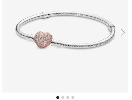 Pandora Moments Sparkling Heart Clasp Snake Chain Bracelet in Two-Tone with  bead Silver - $80 (61% Off Retail) - From eve