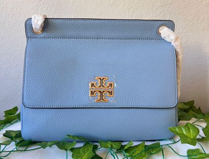 Tory Burch Brown Leather Britten Flap Crossbody Bag Tory Burch