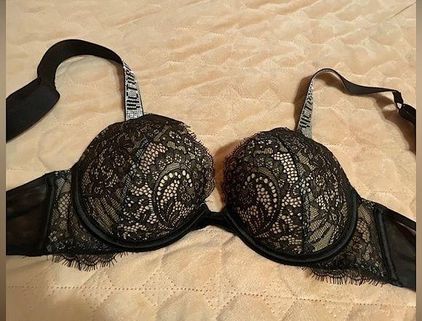 Victoria Secret Rhinestone Strap Lace Push Up Bra