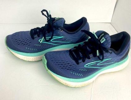 Brooks Womens Glycerin 19 Blue Running Shoes Size 8 Medium (B