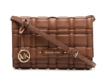 Michael Kors NEW Michael Ivy Large Woven Brown Luggage Clutch Crossbody Bag  - $214 - From Kare