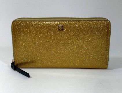 Buy Kate Spade Wallet for Women Tinsel Boxed Large Slim Card Holder in  Glitter, Rose gold, Large Wallet Card Holder at Amazon.in