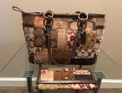 Coach Dempsey Carryall Bag+Accordion Wallet SET Dreamy Butterfly Floral  Dust Bag | eBay