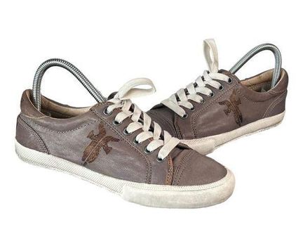 FRYE Brown Leather Sneaker Low Womens Size 7.5M Leather Laces