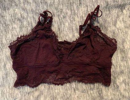 Aerie Red Maroon Lace Bralette Size S