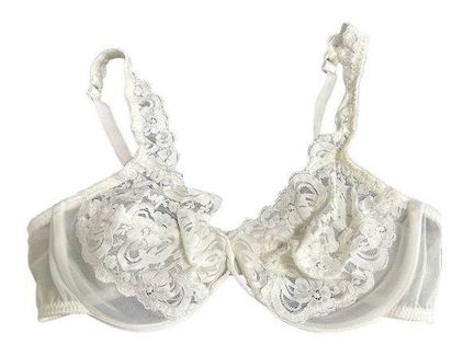 Victoria's Secret Vintage White Floral Lace Sheer Underwire Bra Women's  Size 34C - $30 - From Taylor