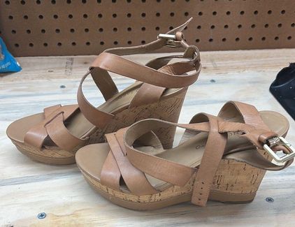 Franco Sarto Leather Wedge Sandals - Clemens Cork - QVC.com