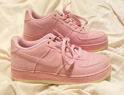 pink corduroy air force ones