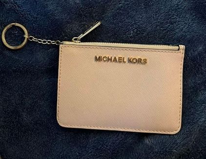 Michael kors jet set zip around card case wallet brown mk powder blush pink   Fruugo KR